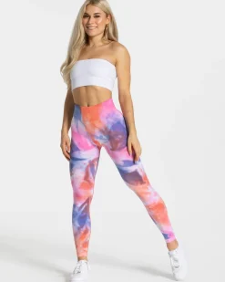 TEVEO Tie Dye Scrunch Leggings 